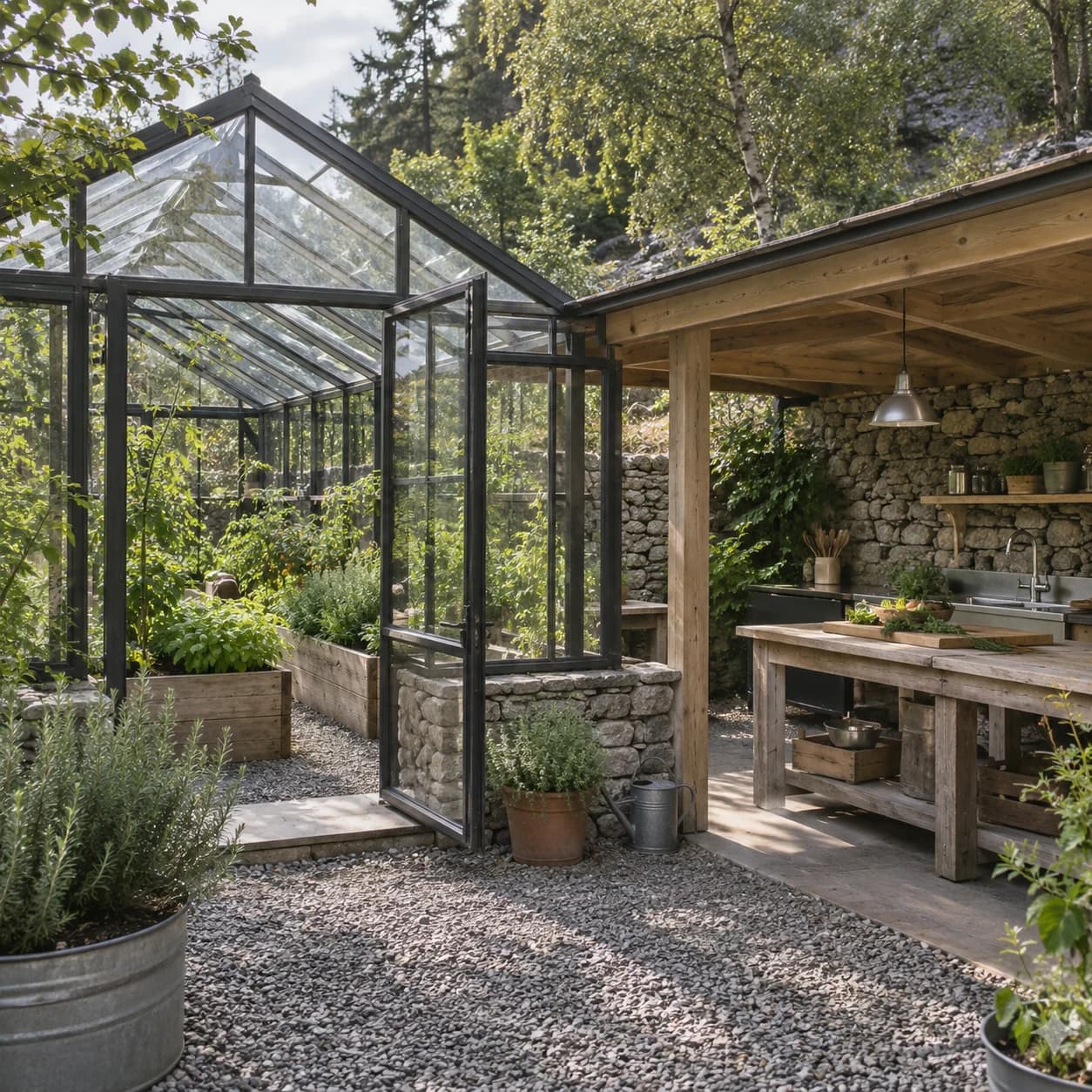 Greenhouse and common kitchen — Specus Village